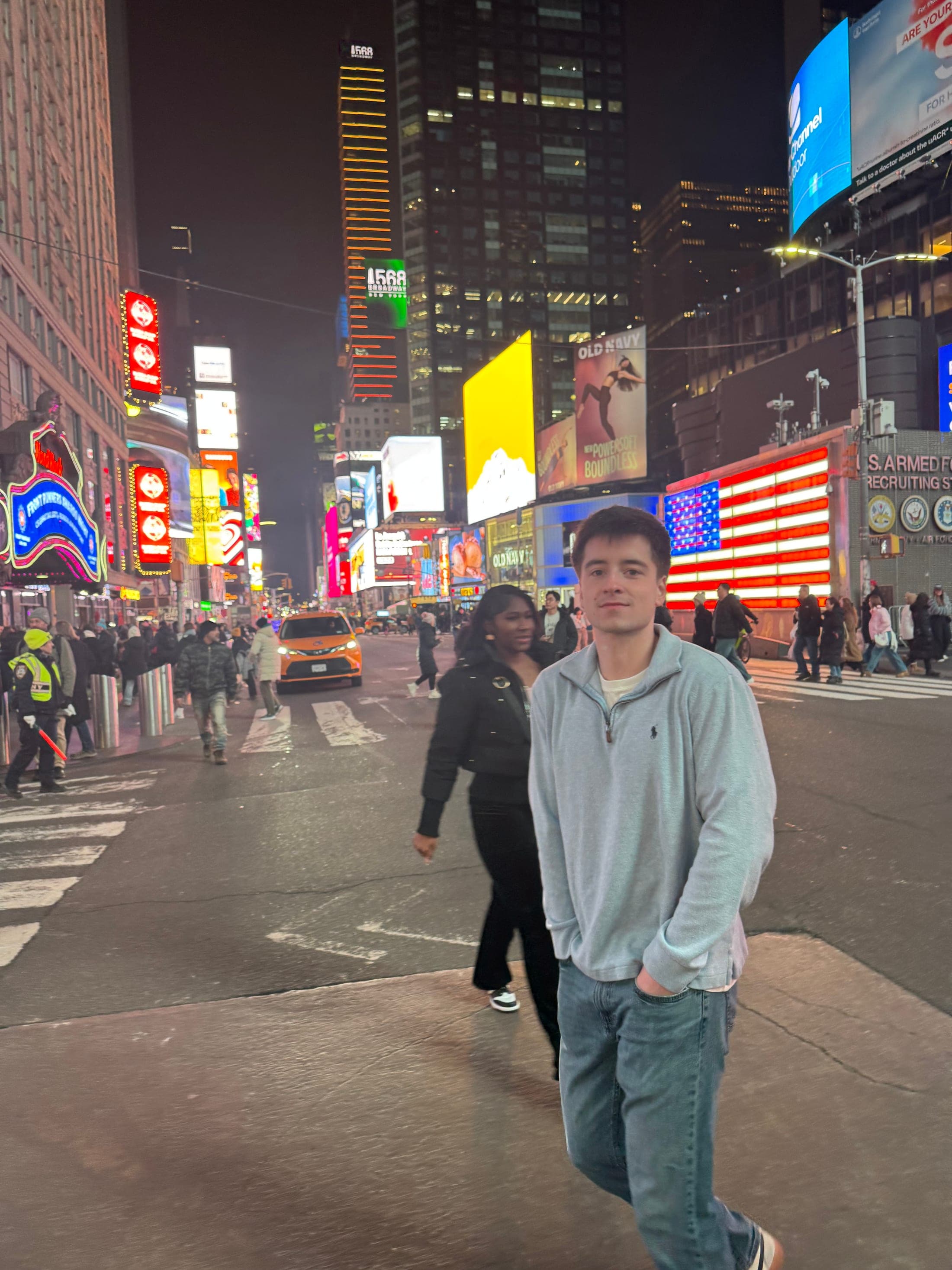 Simon Rupp in Times Square